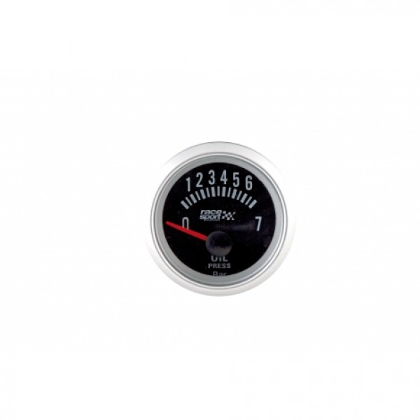 Manómetro Negro Presión Aceite "Race Sport"Di.52Mm.12V.