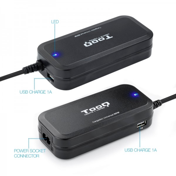 Tooq cargador universal portátil automático 90w