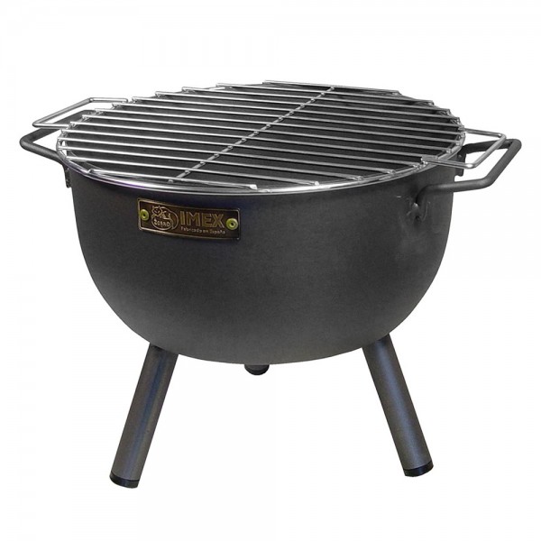 Barbacoa de sobremesa redonda con parrilla zincada ø30 x 28 cm