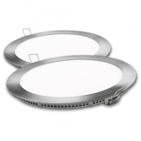 Downlight led redondo plata 18w.n.2unid