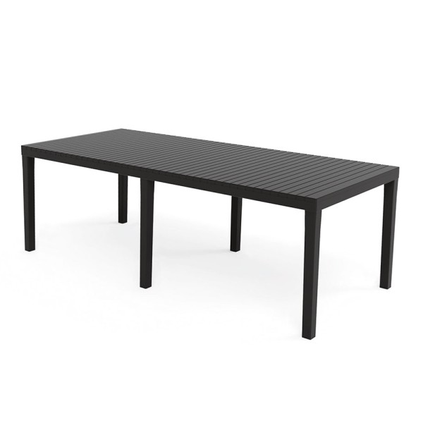 Mesa extensible indo color antracita para exterior 90 x 150 - 220 x 72 cm