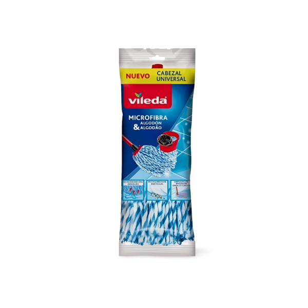 Vileda fregona recambio Microfibras & Algodón 1 unidad