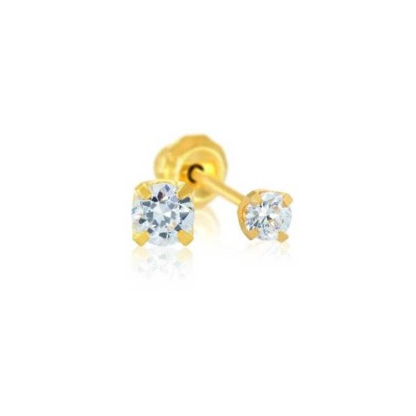 Inverness Pendiente 24k 37c Solitario Natural 2 