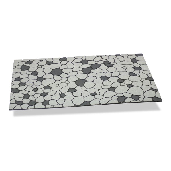Felpudo efecto piedras color gris perla 75 x 45 x 0,5 cm