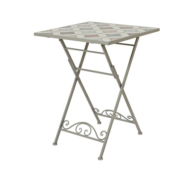 Mesa metálica/mosaico plegable bistro marrakech para exterior 58 x 58 x 76 cm