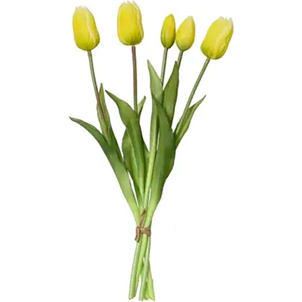 Ramo de tulipanes amarillos de polipropileno, 15 x 15 x 40 cm